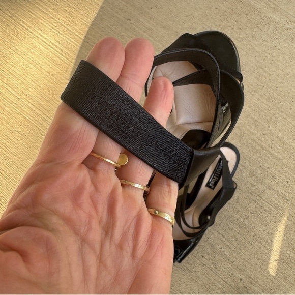 BeautiFeel Camille Open-Toe Pump Sandals Shoes Black Leather Patent 40 comfy - Picture 7 of 9